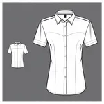 short-sleeved collared button-up shirt with white accents image